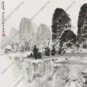 亞明作品 漓江景 高清大圖下載