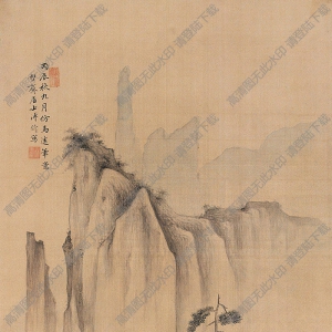 溥伒國畫作品 仿馬遠山水 高清下載