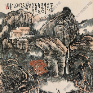 黃秋園國(guó)畫(huà)作品 攜杖訪(fǎng)友 高清下載