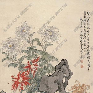 黃山壽作品 菊石圖(4) 高清大圖下載